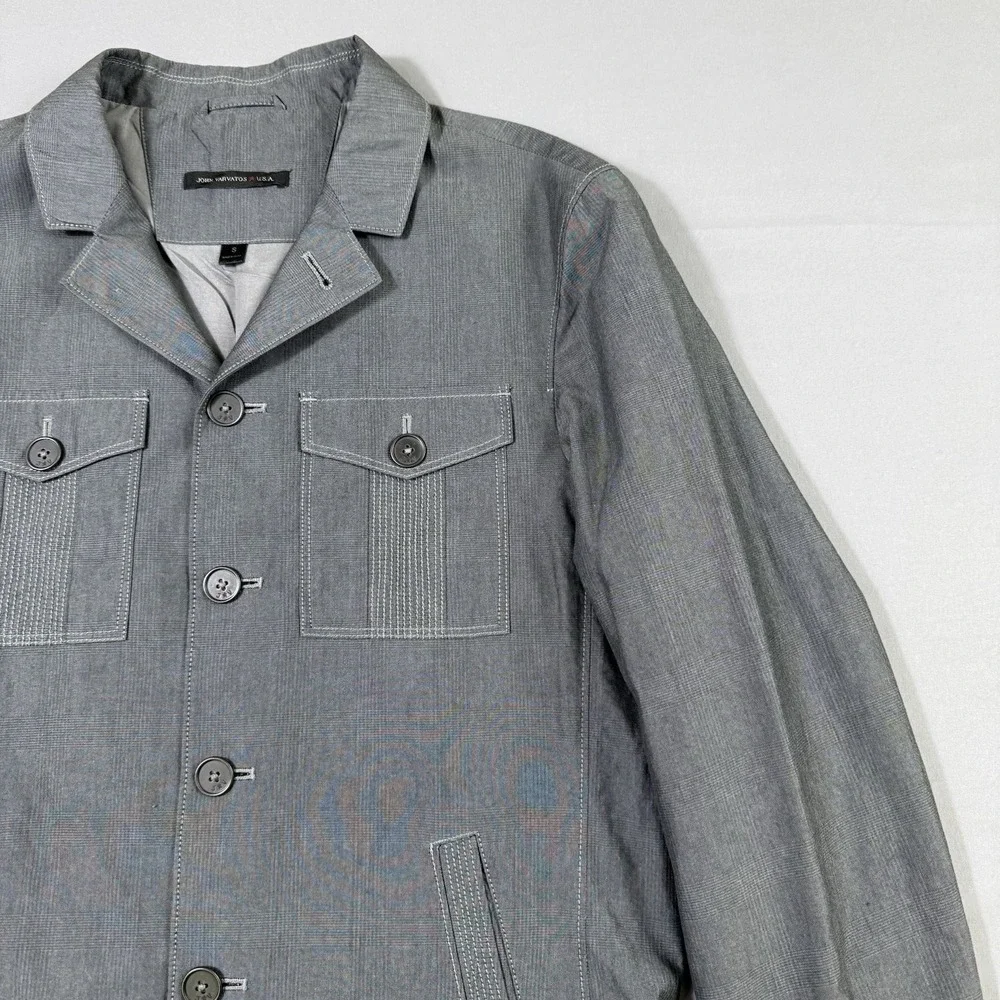John Varvatos Jacket Mens Size Small Grey Blazer Sport Coat Casual Vented Cotton